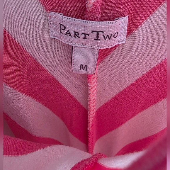 Part Two - Pink and White Striped Sleeveless Dress - Size Medium - Picture 3 of 4